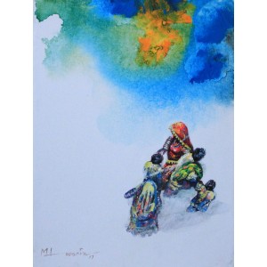 Hussain Chandio, 12 x 16 Inch,  Acrylic on Canvas,  Figurative Painting-AC-HC-053